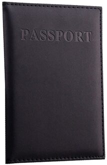Reizen PU Lederen Paspoort Dekt Vrouwen Mannen Reizen Creditcardhouder Reizen ID Cover Holder Protector Organizer Paspoort Zak zwart