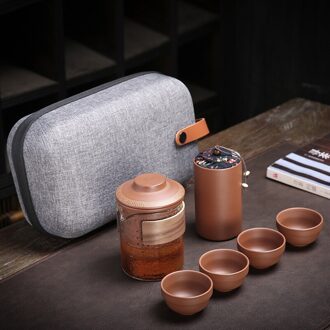 Reizen Thee Set Draagbare Theepot Theekopje Mok Theepot Thee Set Thee Maker Theepot 4 Kopjes Kung Fu Reizen Teacupteapot Voor thee 1