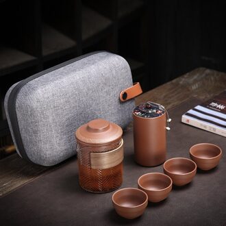 Reizen Thee Set Draagbare Theepot Theekopje Mok Theepot Thee Set Thee Maker Theepot 4 Kopjes Kung Fu Reizen Teacupteapot Voor thee 2