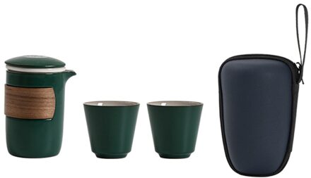 Reizen Thee Set, Een Pot, Twee Kopjes, Instant Thee Cup, met Theezeefje En Draagbare Opbergtas, Handig Voor Home Office Gebruik