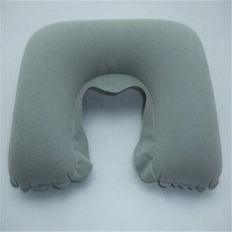Reizen Vliegtuig Kussen Nek Kussens U Kussen Auto Flight Travel Soft Opblaasbare Neksteun Kussen Ondersteuning Comfortabele grijs