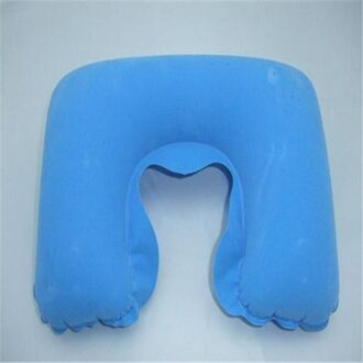 Reizen Vliegtuig Kussen Nek Kussens U Kussen Auto Flight Travel Soft Opblaasbare Neksteun Kussen Ondersteuning Comfortabele lucht blauw