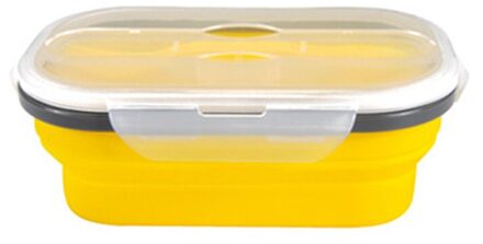 Reizen Vouwen Lunchbox Voedsel Container Fruit Groente Opbergdoos Voor Kinderen Volwassen Lunchbox Siliconen Lunchbox Bento Box geel
