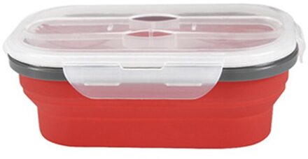 Reizen Vouwen Lunchbox Voedsel Container Fruit Groente Opbergdoos Voor Kinderen Volwassen Lunchbox Siliconen Lunchbox Bento Box rood