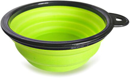 Reizen Vouwen Siliconen Huisdieren Kom Voerbak Water Feed Bpa Opvouwbare Schotel Cup Voor Honden Kat groen