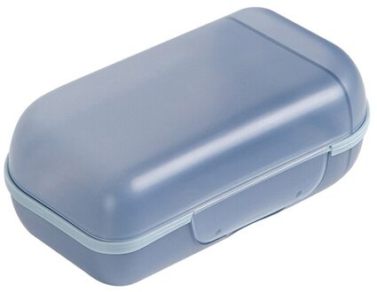Reizen Zeepkist Met Deksel Slaapzaal Badhuis Verzegelde Draagbare Creatieve Zeepkist Multifunctionele Opbergdoos Draagbare Zeepbakjes blauw