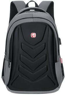 Rejs Langt Hard Shell School Rugzakken Met Opladen 15.6 Inch Laptop Rugzakken Mannen Waterdicht Anti-Diefstal Geometrische Zak grijs Backpack