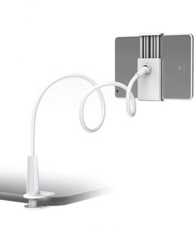 Rekbaar Telefoon Houder Stand Flexibele Lange Arm Luie Telefoon Houder Stands Clamp Bed Tablet Auto Selfie Mount Bracket wit