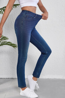 Rekbare Skinny Jeans Middelblauw