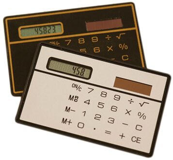 Rekenmachine Ultra Dunne Mini Credit Card Formaat 8 Cijfers Zonne-energie Pocket Calculator Kantoor Schoolbenodigdheden Willekeurige Kleur