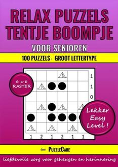 Relax Puzzels: Tentje Boompje voor Senioren 6x6 Raster - 100 Puzzels Groot Lettertype - Lekker Easy Level! -  Puzzle Care (ISBN: 9789403720210)