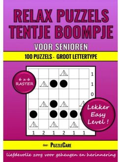 Relax Puzzels: Tentje Boompje Voor Senioren 6x6 Raster - 100 Puzzels Groot Lettertype - Lekker - Puzzle Care