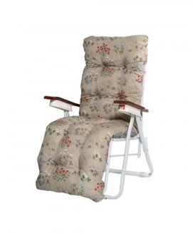 Relax Tuinstoel Wit Met Voetensteun Black