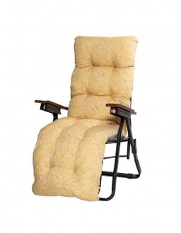 Relax Tuinstoel Zwart Met Voetensteun Black