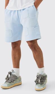 Relaxed All Over Pocket Spray Wash Shorts, Light Blue