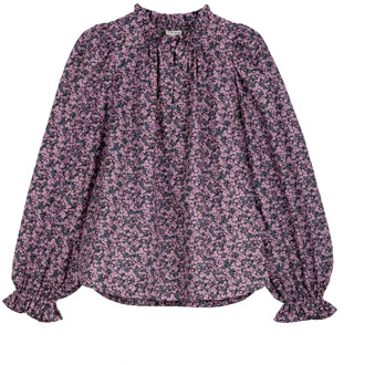 Relaxed Fit Bloemenblouse Apof , Purple , Dames - M,S