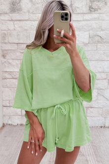 Relaxed Fit Shorts Set Groen