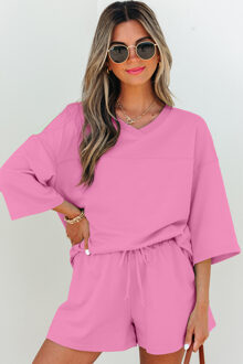 Relaxed Fit Shorts Set Roze