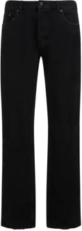Relaxed Straight Jeans Saint Laurent , Black , Heren - W32