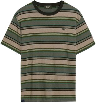 Relaxed Stripe Shirt Heren groen - lichtbruin - M