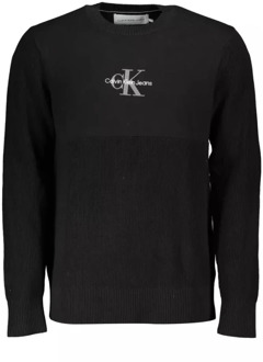 Relaxed sweater with embroidered logo Calvin Klein , Zwart , Dames - 2Xl,Xl,M,S