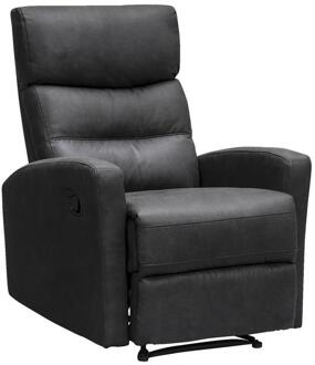 Relaxfauteuil Jackson - Stof - Lederlook - Zwart - 51x104x46 Cm
