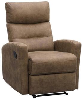 Relaxfauteuil Jackson - Stof - Licht - Lederlook - Bruin - 51x104x46 Cm