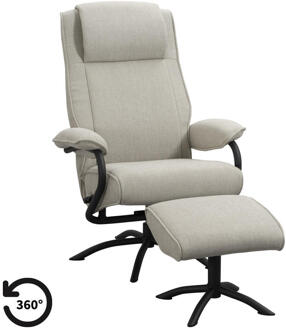 Relaxfauteuil Vincent Incl. Hocker - Zand - Stof - Beige - 85x79x110 Cm
