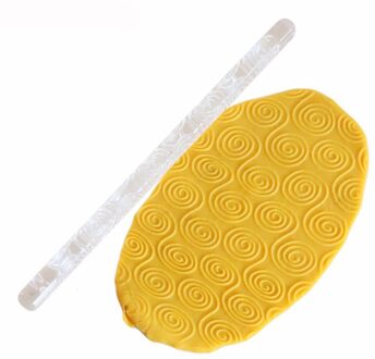 Reliëf Acryl Rolling Pin Handgemaakte Cake Bakken Decoratie Tool Graveren Spiraal Patroon Deeg Deegroller