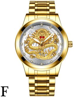 Reliëf Diamant Draak Gezicht Horloge mannen Waterdichte Quartz Horloges
