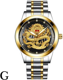 Reliëf Diamant Draak Gezicht Horloge mannen Waterdichte Quartz Horloges