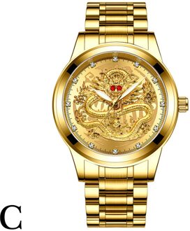 Reliëf Diamant Draak Gezicht Horloge mannen Waterdichte Quartz Horloges