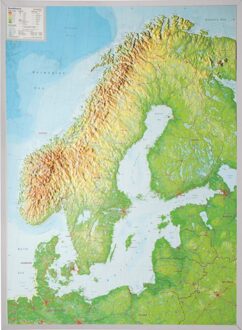 Relief Skandinavien 1:2.900.000 mit Aluminiumrahmen
