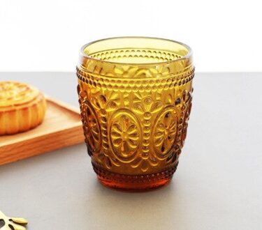 Reliëf Vintage Stemless Wijn Water Sap Glas Tumbler Cup 1