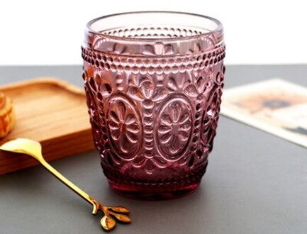 Reliëf Vintage Stemless Wijn Water Sap Glas Tumbler Cup 5