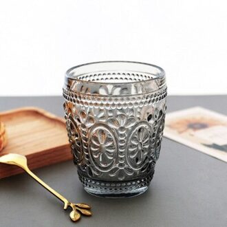 Reliëf Vintage Stemless Wijn Water Sap Glas Tumbler Cup 6