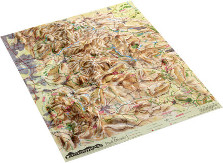 Reliëfkaart Peak District reliëf kaart donkere kader | 45 x 55 cm | Dorrigo