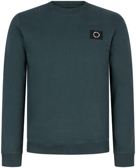Rellix Jongens sweater badge - Donker zee groen - Maat 140
