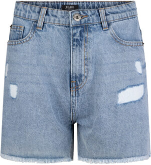 Rellix Meisjes jeans short - high waist - Light Denim - Maat 146