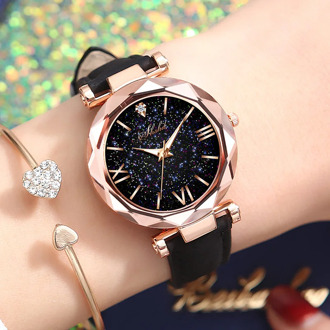 Relogio Feminino Women's Watch Luxury Watches Personality Starry Sky Watches Wristwatch Leather Crystal Rhinestone Ladies Watch