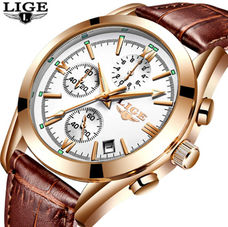 Relogio Masculion LIGE Men Top Luxury Brand Military Sport Watches Men's Quartz Clock Male leather Casual Business WristWatch