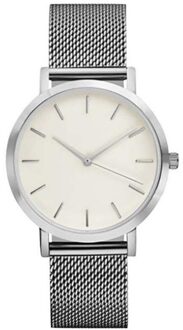 Relogio Reminino Mode Vrouwen Horloge Crystal Rvs Heren Horloge Analoge Quartz Horloge Dames Armband Horloge zilver