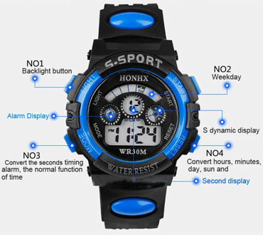 reloj niña digital Child Watches Waterproof Children Boy Digital LED Quartz Alarm Date Sports Wristwatch horloge jongens #N03