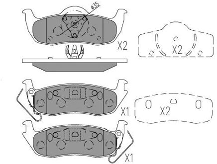 Remblokken set KBP6606