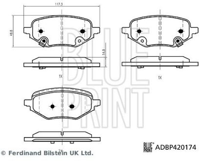 Remblokkenset, schijfrem ADBP420174