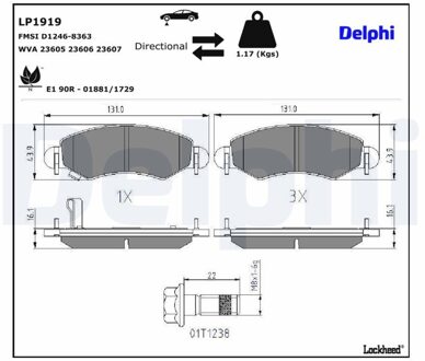 Remblokkenset, schijfrem LP1919