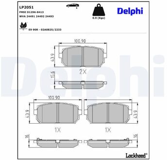 Remblokkenset, schijfrem LP2051