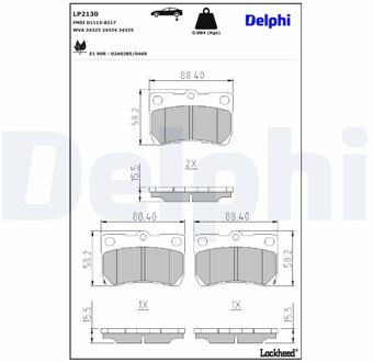 Remblokkenset, schijfrem LP2130