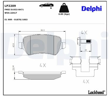 Remblokkenset, schijfrem LP2209