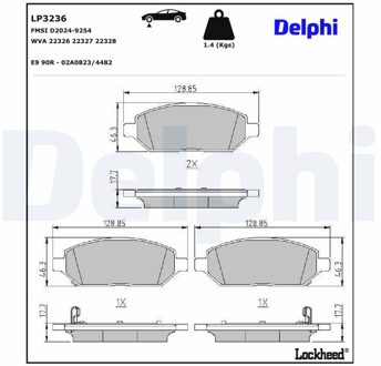 Remblokkenset, schijfrem LP3236